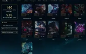 Unranked com 100 Champs e 27 Skins + 2 Fragmentos