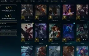 Unranked com 100 Champs e 27 Skins + 2 Fragmentos