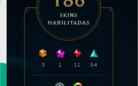 CONTA LOL/ PLATINA 2 SOLO/DUO GOLD 4 FLEX/ 186 SKINS