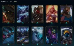 conta platina 3, todos campeões, skins, mt essência
