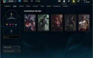 Conta platina 4 com 5 skins e 25 Champs