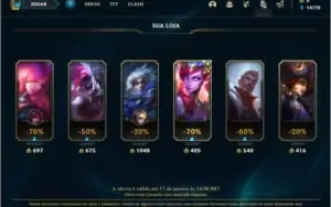 Conta platina 4 com 5 skins e 25 Champs