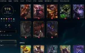 Conta League Of Legends com 278 Skins