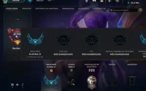 conta league of legends com 1306 RP