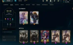 conta league of legends com 1306 RP