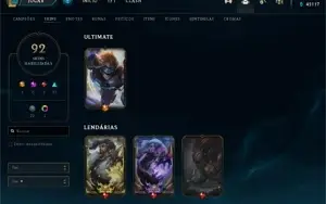 Conta League Of Legends - Season 4 - 92+ skins