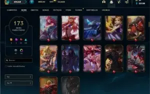 Conta Platina 3 com TODOS os champs e 173 Skins + 1 Rara