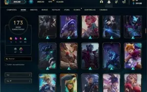 Conta Platina 3 com TODOS os champs e 173 Skins + 1 Rara