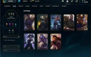 Conta Platina 3 com TODOS os champs e 173 Skins + 1 Rara