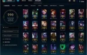 Conta de LOL, todos campeões habilitados, mais de 300 skins