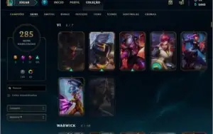 Conta de LOL, todos campeões habilitados, mais de 300 skins