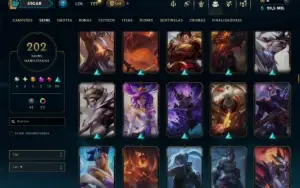 Unranked com 140 Champs e 202 Skins +1 Prestigio