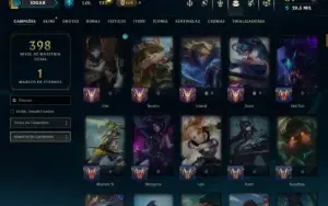 Unranked com 140 Champs e 202 Skins +1 Prestigio