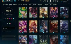 Unranked com 140 Champs e 202 Skins +1 Prestigio