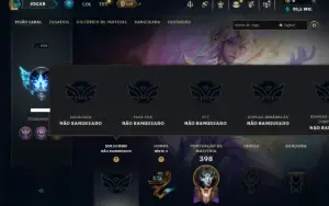 Unranked com 140 Champs e 202 Skins +1 Prestigio