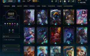 Unranked com 140 Champs e 202 Skins +1 Prestigio