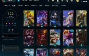 conta season 22 mestre com muitas skins
