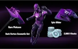 Pacote Dark Vertex Fortnite + 2000 V-Bucks (Código)