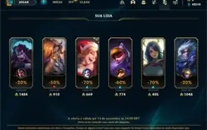 Conta ouro 4 com 22 Champs e 1 Skin