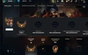 Ouro 1 com 30 Champs e 4 Skins