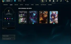 Ouro 1 com 30 Champs e 4 Skins
