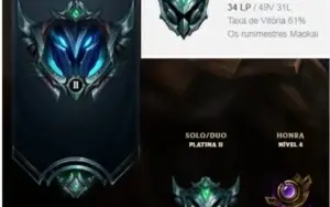 Conta plat2 61%WR Honra 4