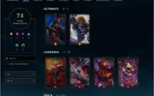 Conta lol gold 4 129 champs 64 skins lvl 46