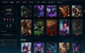 Conta League Of Legends (448 Skins + 6 Vitoriosas)