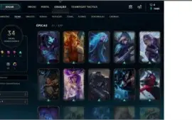 Conta Lol  61 Campeões/34 skins  - 3 Lendárias - Ouro 4