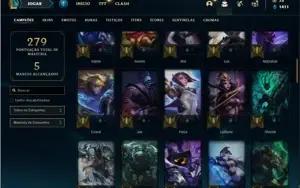 Conta Unranked com 71 Champs e 35 Skins