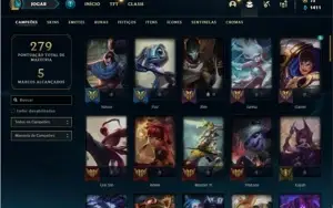 Conta Unranked com 71 Champs e 35 Skins