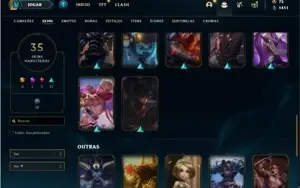Conta Unranked com 71 Champs e 35 Skins