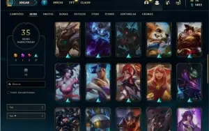 Conta Unranked com 71 Champs e 35 Skins