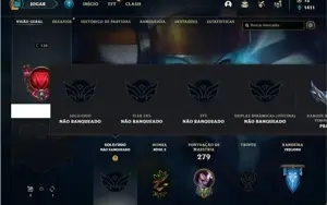 Conta Unranked com 71 Champs e 35 Skins