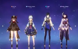 Genshin Impact Hu Tao+Yelan+Ayaka+Raiden+Xiao+34Wishes
