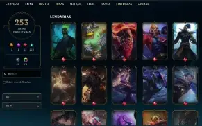 Conta Level 688, com 253 skins, todos os campeões e 25K EA