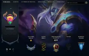 Conta Level 688, com 253 skins, todos os campeões e 25K EA