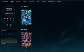 Conta Level 688, com 253 skins, todos os campeões e 25K EA