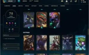 Conta Diamante 4, 64% de win rate, TODOS os champs e 78 skin