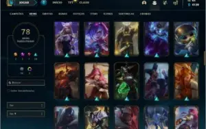 Conta Diamante 4, 64% de win rate, TODOS os champs e 78 skin