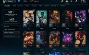 Conta Diamante 4, 64% de win rate, TODOS os champs e 78 skin