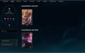 Conta LoL - Platina IV, 9 skins 2 lendárias, 34 campeões.