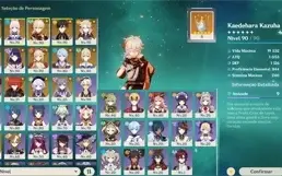 15 PERSONAGENS 5 ESTRELAS + CONSTELAÇÕES + ARMAS 5 ESTRELAS