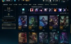 Unranked com 35 Champs e 3 Skins