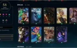 Conta LoL platina IV varias Skins e campeões
