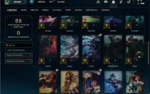 Conta Diamante 4 com 40 Champs e 8 Skins + 4 Fragmentos