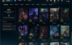 Conta Diamante 4 com 40 Champs e 8 Skins + 4 Fragmentos