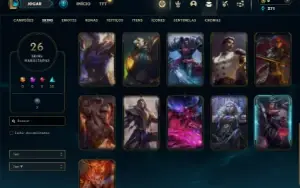 Unranked com 40 Champs e 26 Skins + 2 Fragmentos