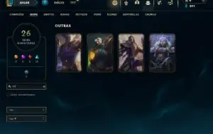 Unranked com 40 Champs e 26 Skins + 2 Fragmentos