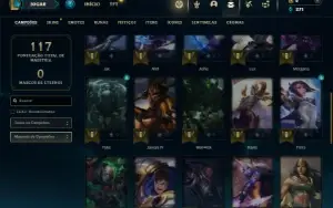 Unranked com 40 Champs e 26 Skins + 2 Fragmentos
